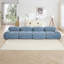 Canapé 4 places en velours côtelé doux 32D éponge haute résilience ergonomique pour animaux de compagnie à compression complète sans emballage combiné sans assemblage pour les études de chambre à coucher, bleu-130575070