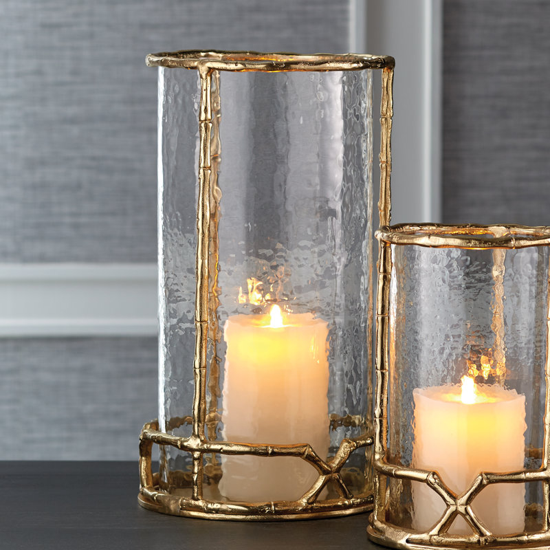 Baldwin Hurricane Candle Holder, 16" H x 9.1" W x 9.1" D