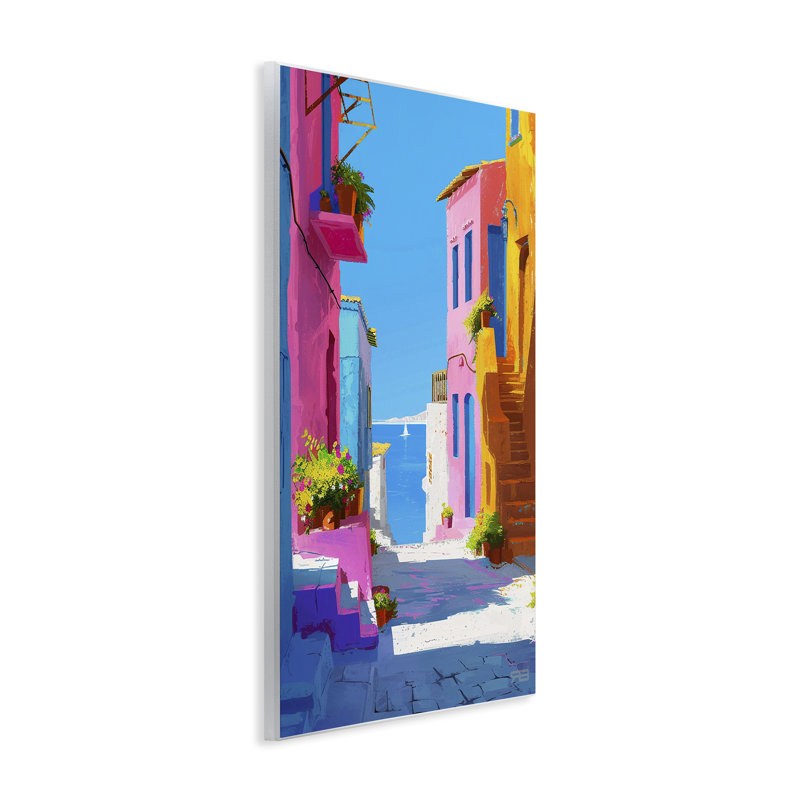 «Coastal Town Buildings» par RB, H 15 po x l 10 po