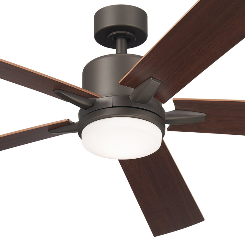 Lucian 60'' Ceiling Fan with LED Lights, Olde Bronze/Walnut/Cherry