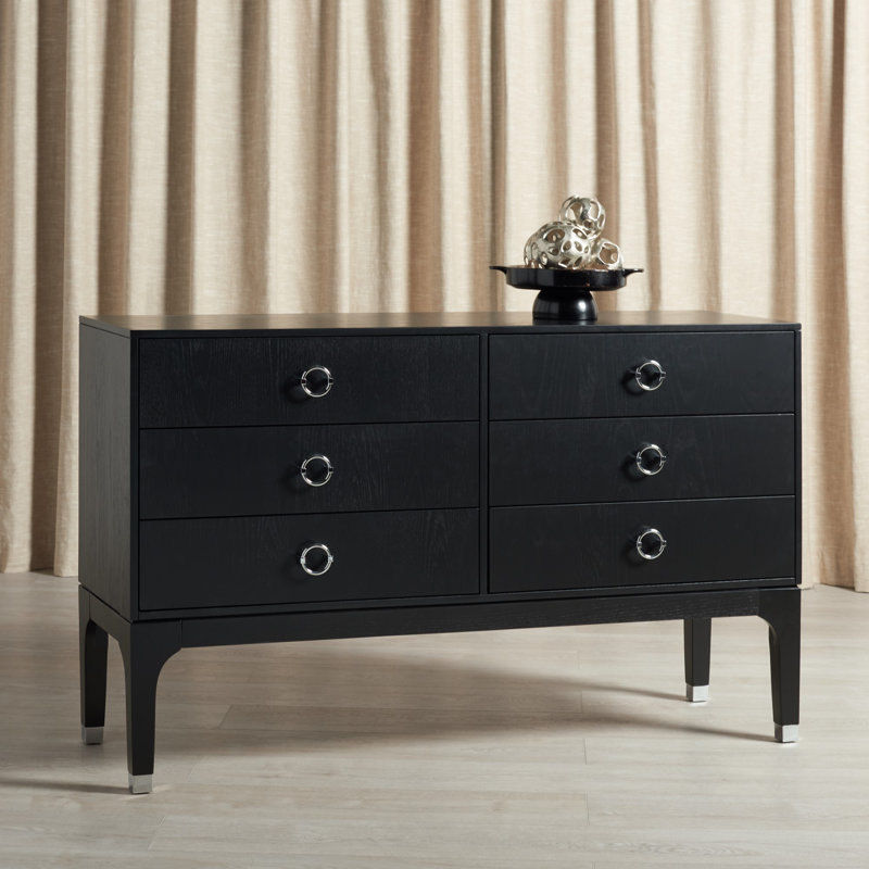 Longhin 56'' W 6 - Drawer Dresser, Black