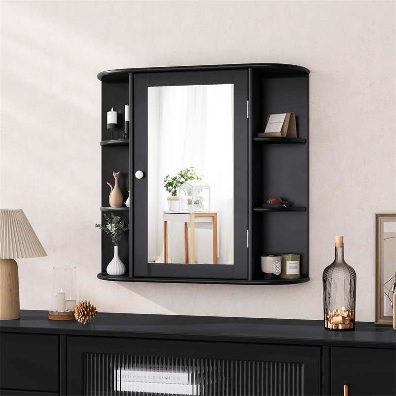 Compact Bathroom Cabinet Wall Mounted Required Bathroom Cabinet, Black