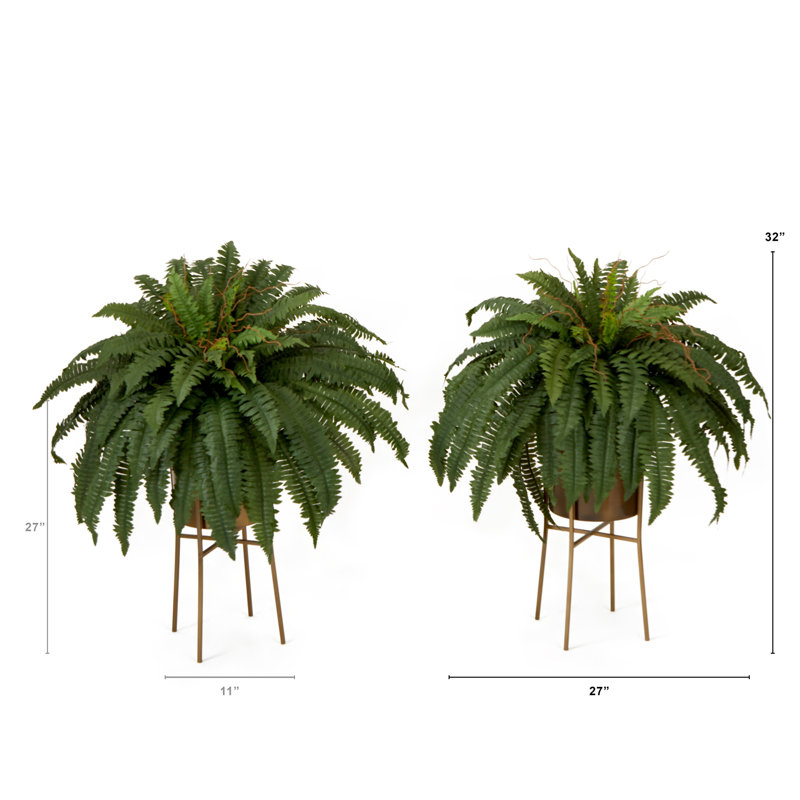 Vogt 32'' Faux Fern Plant in Metal Planter