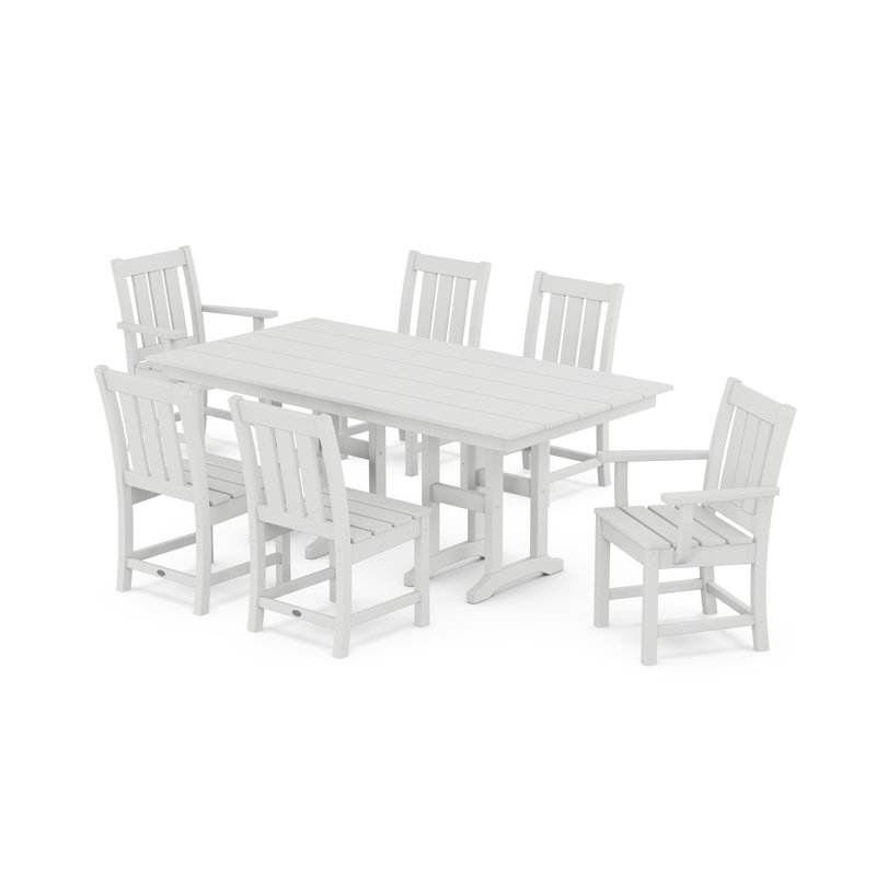 Oxford 7-Piece Farmhouse Dining Set, White