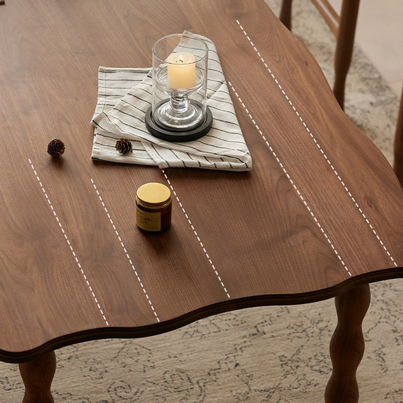 Elegant and fashionable solid wood dinning table, 29.5" H x 62.9" W x 31.4" D