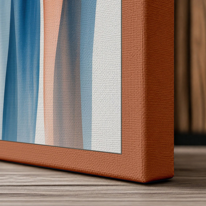 Vertical Reverie Abstract - Wrapped Canvas, 18x12 - 45.7 x 30.5 cm, Terracotta Border