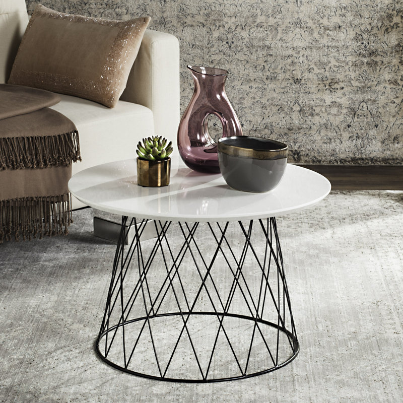 Table basse avec cadre Aldijana, Blanc