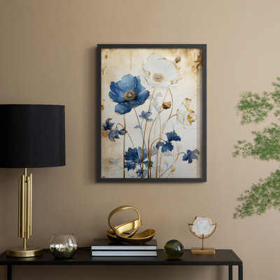 FLORAL Series LVI - reproduction encadrée de qualité supérieure - prête à être accrochée - aucun clou requis