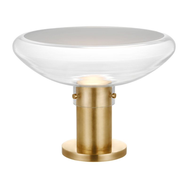 Morgan LED Table Lamp, Clear, Hand-Rubbed Antique Brass