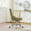 Chaise de bureau, chaise de bureau moderne rembourrée capitonnée en chenille avec base en métal chromé, chaise de bureau pivotante réglable-19831791