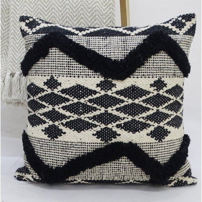 Bhawna's Fusion Fringed Cotton Blend Throw Pillow