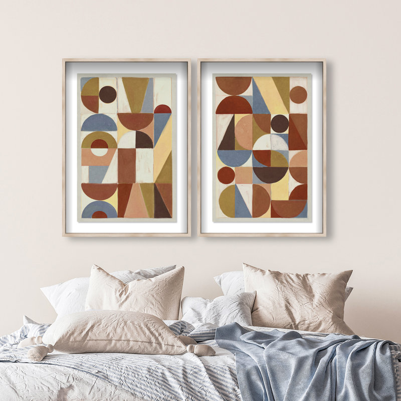 Tiled Set Set by Oliver Gal, 93"H x 63"W, Natural Oak Shadowbox