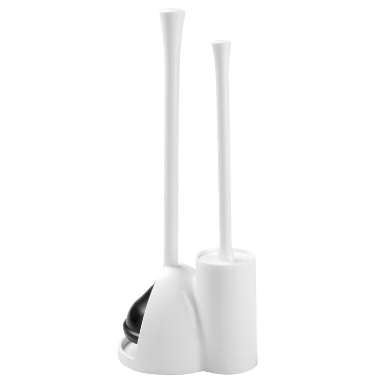 Ebern Designs 3500A860EF9E4E8FADCDBF6EEAE41BBA Obray 19in. H Free Standing Toilet Brush Set