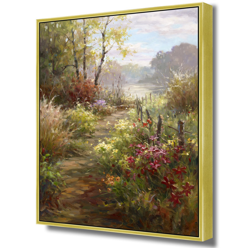 Whispering Meadow Path Print, 42" H x 32" W, Gold