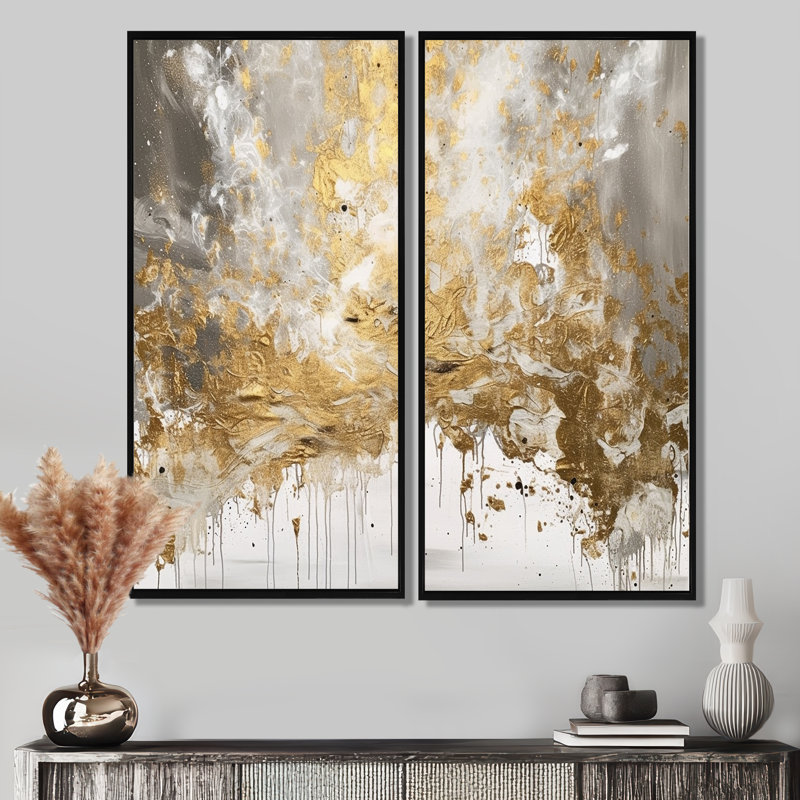 Farnham - art mural blanc, 32" H x 32" W, Black, Impression encadrée flottante