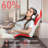 Adjustable Gaming Chair with Massage Lumbar Support, Swiveling PC & Racing Game Chair with Footrest & Headrest, Ergonomic PU Leather Computer Chair for Adults & Teens,White and Red-64914643