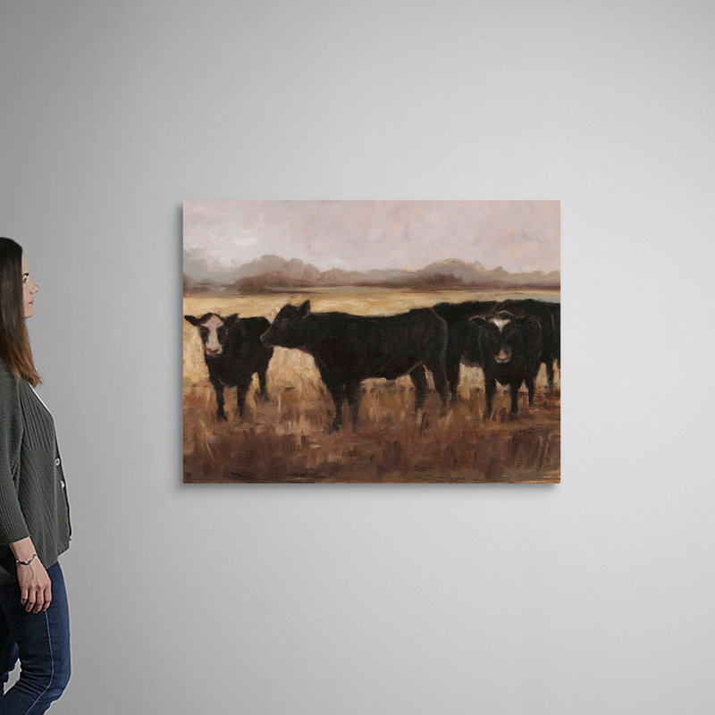«Black Cows I», art mural sur toile, Toile tendue, H 36 po x l 48 po x P 1 po