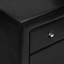 Table de chevet, table de chevet, bout, côté, lampe, tiroir de rangement, chambre à coucher, revêtement, aspect cuir noir, transitionnel