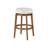 Lex Swivel Bar Stool, 31 Inch Backless, White Boucle Seat, Brown Legs-118708291