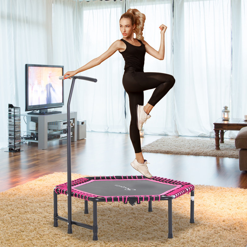 Trampoline de forme hexagonale pliable avec guidon 48 po Soozier
