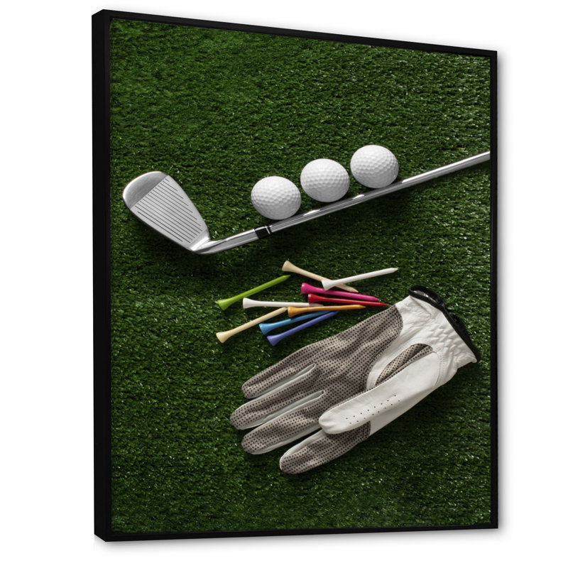 «Golf Set Swing Excellence III», reproduction sur toile, Cadre flottant noir, H 20 po x l 12 po x P 1 po