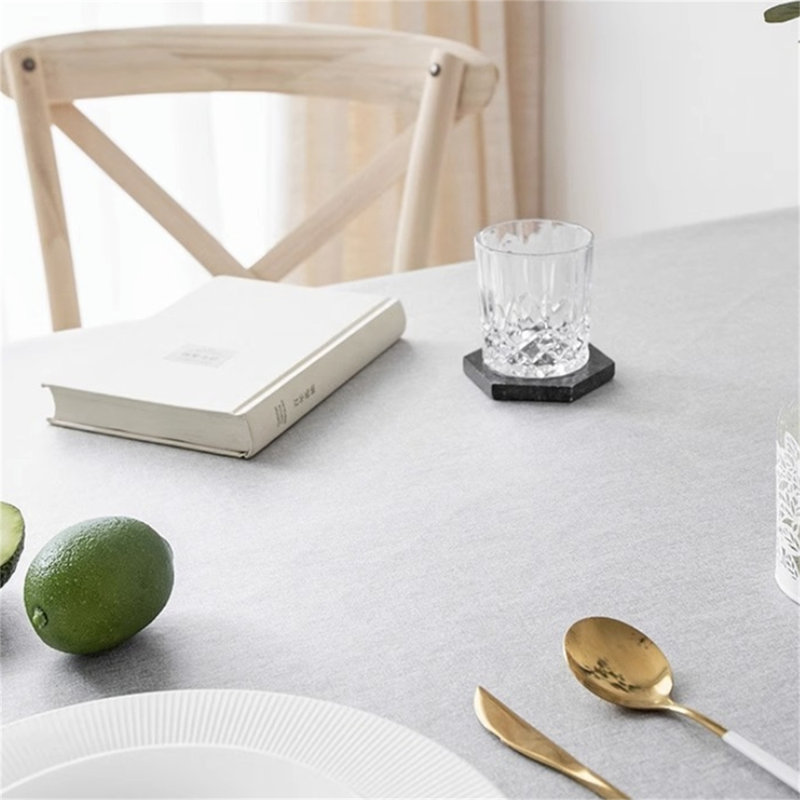 Nappe en lin texturé, imperméable et infroissable pour la salle à manger, L 55 po x l 55 po