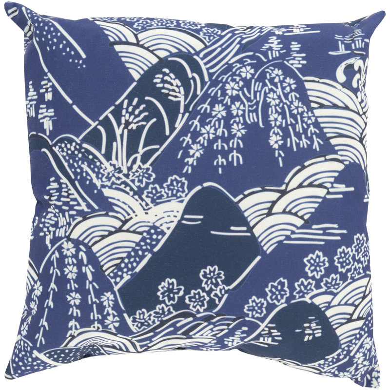 Mizu Throw Pillow, Blue, 20" H x 20" W x 4" D