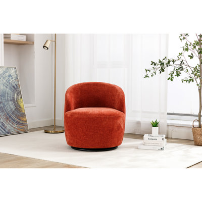 Fauteuil pivotant 360 ° en chenille, orange, avec intérieur rembourré de mousse pour une stabilité de structure luxueuse
