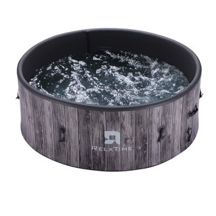 RELXTIME 6 Person 130 - Jet Polyvinyl Chloride (PVC) Round Inflatable Hot Tub