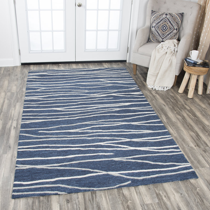 Arcand Wool Abstract Indoor Rug, Rectangle 5' x 8'