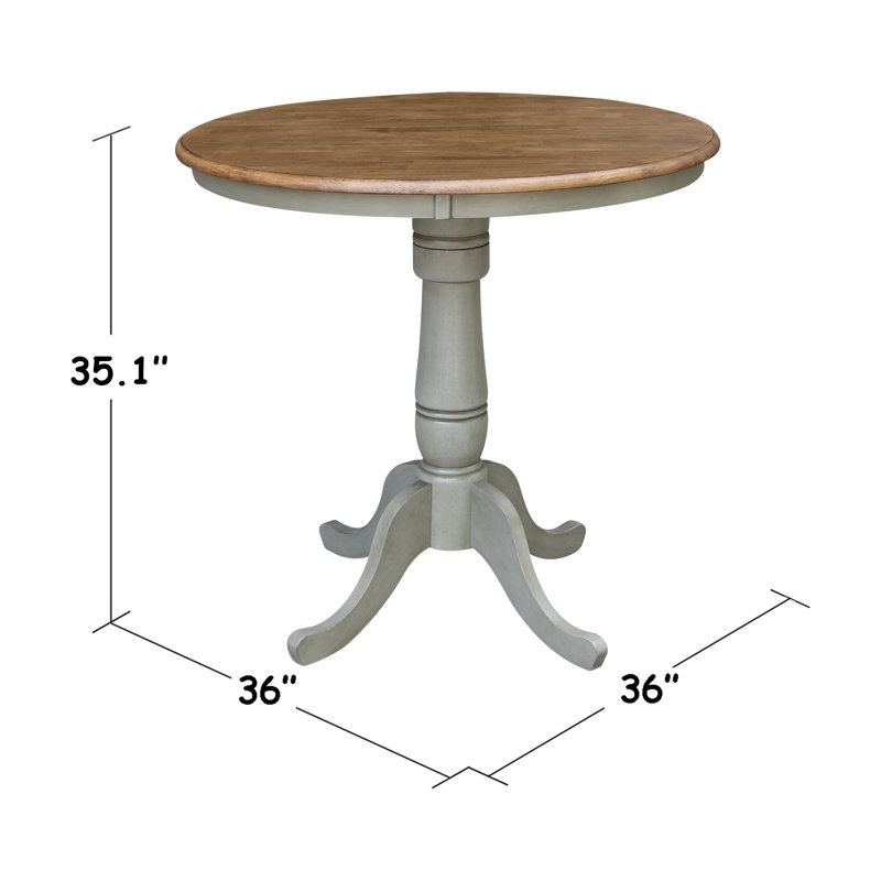 Mosteller Solid Wood Dining Table, 36" H x 36" W x 36" D, Hickory/Stone