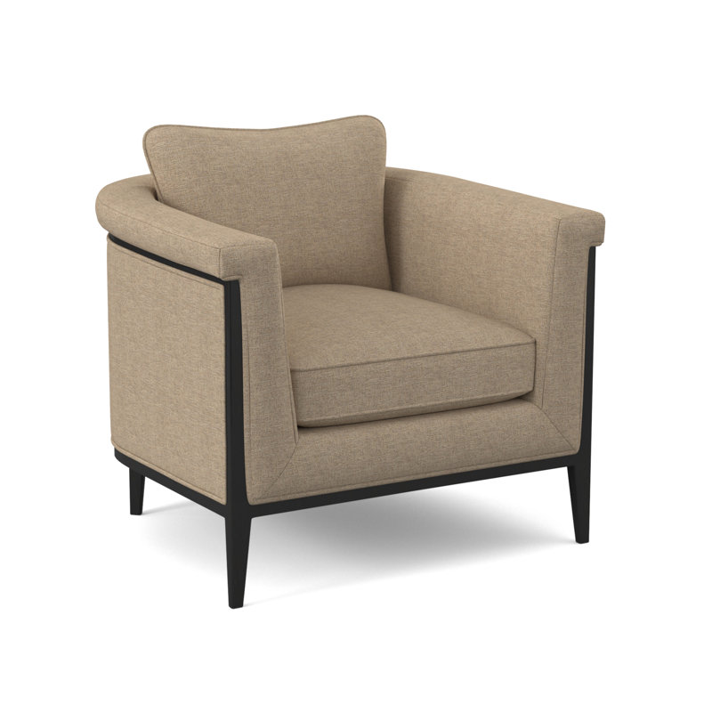 Fauteuil demi-tonneau Chalice, Lin d'Élise, Espresso