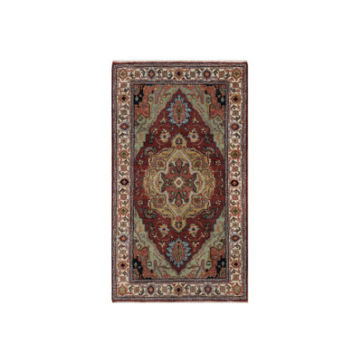 Tapis oriental rouge en laine noué à la main 2 pi 11 po x 5 pi 1 po - MOA10291498