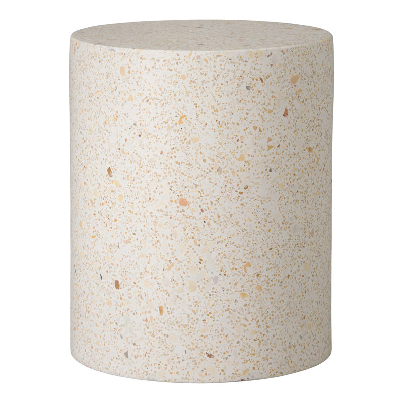 Tabouret cylindrique noir Terrazzo H 15 x 18 po, Jaune