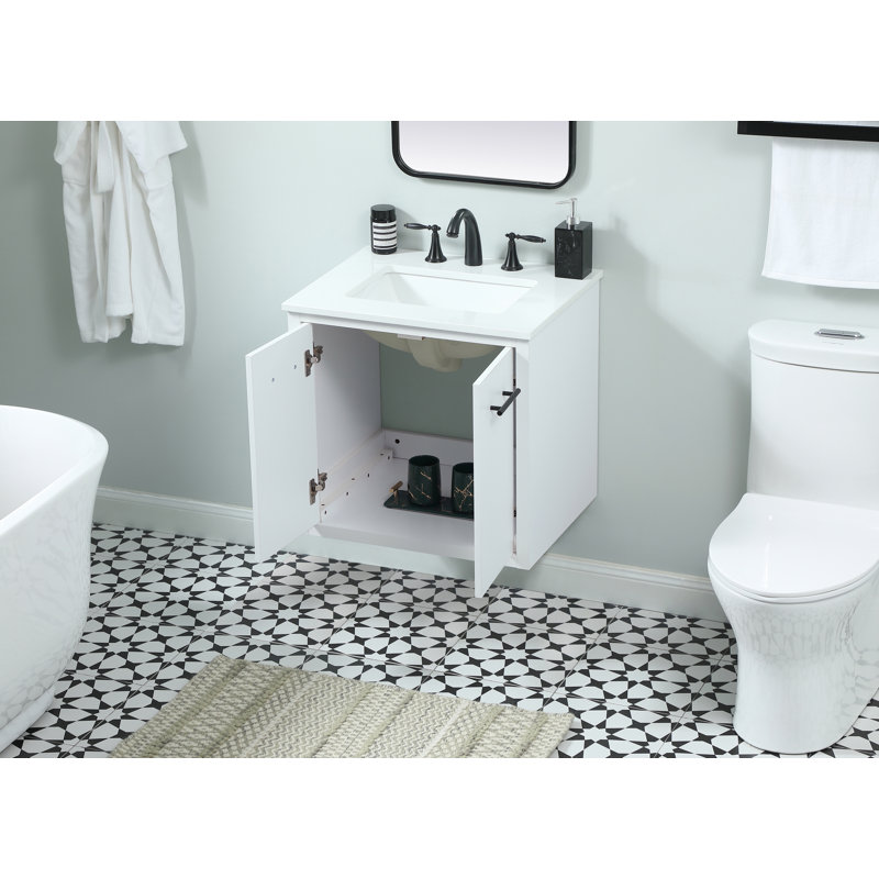 Ensemble de meuble-lavabo simple 24 po Cyrus, Blanc