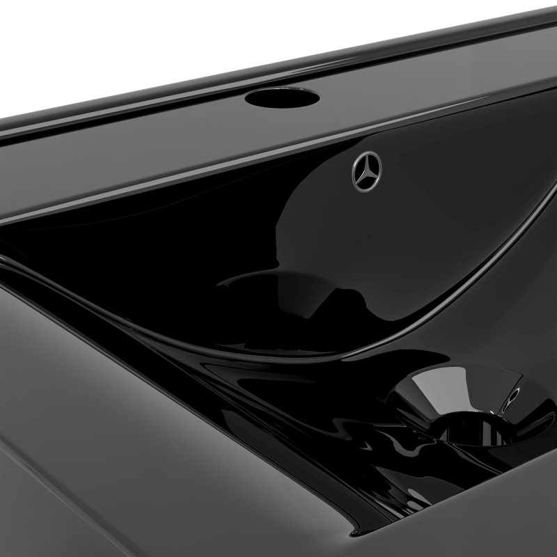 Ebern Designs Bralon Ceramic Rectangular Sink with Overflow, Black