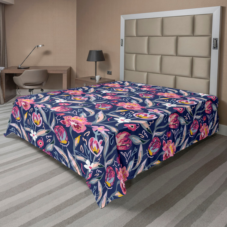 Ambesonne, drap plat floral pivoines, art botanique printanier
