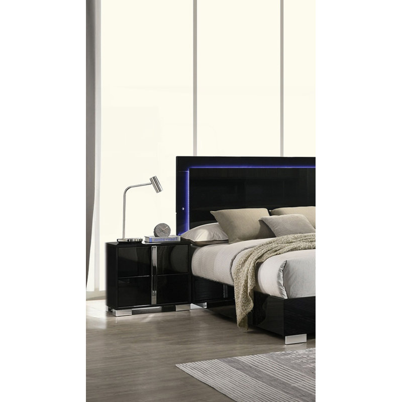 Table de chevet contemporaine classique 1pc, Noir