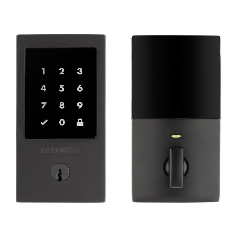 Satin Black Electronic Deadbolt with Touchscreen Keypad
