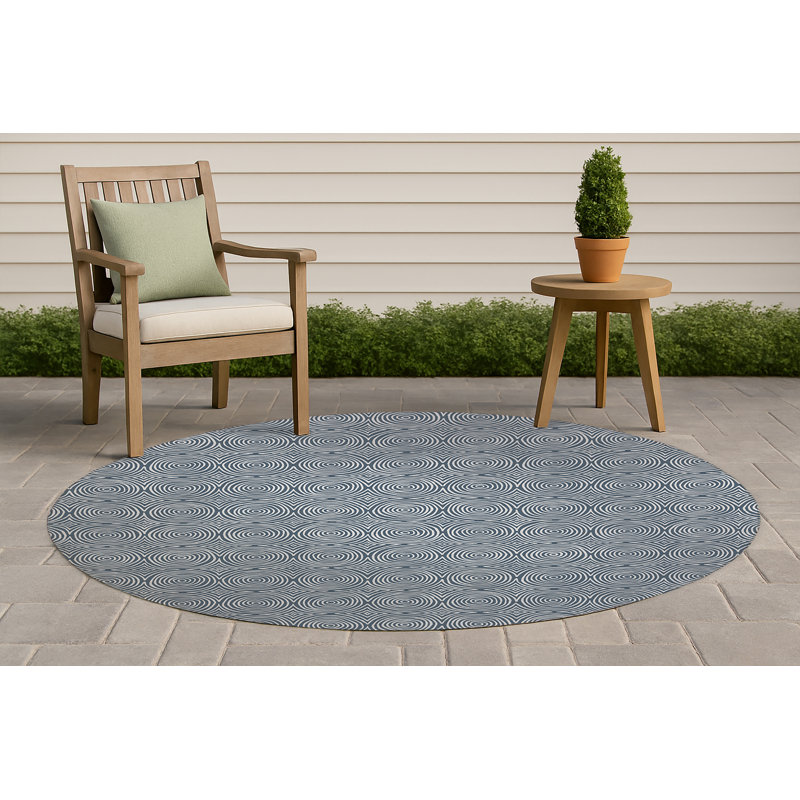 Tapis d'extérieur antidérapant Rolling Circles, Rond 5 pi