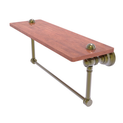 Freyja Ironwood Solid Wood Bracket Shelf with Towel Bar
