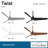 52'' 3 - Blade LED Smart Standard Ceiling Fan with Remote Control and Light Kit Included-70546139