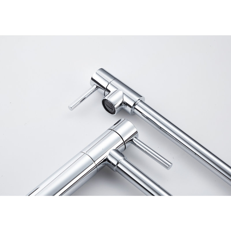 Pot Filler Faucet With Extension In - 360 Rotatable And Foldable, Brass Build, Double Handles For Smooth Water Supply, Corrosion Finish , Brass, & Accurate Management,