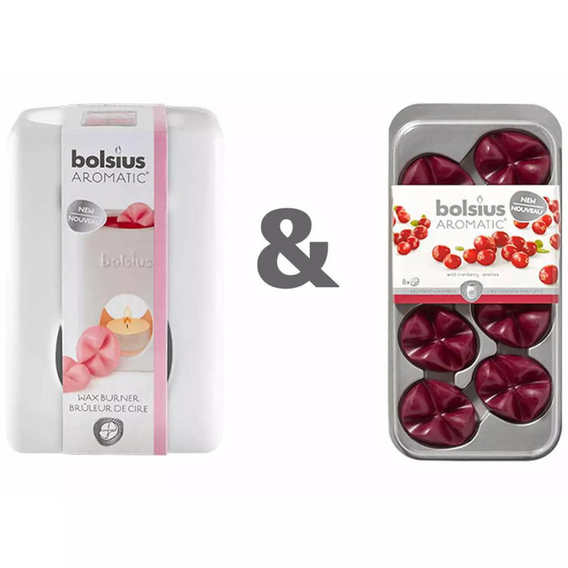 Bolsius Wax Burner Set with Aromatic Wax Melts Cranberry