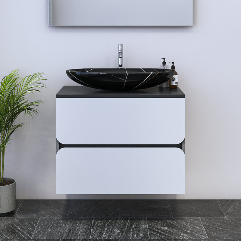 Kaydin 31.5'' Single Bathroom Vanity with Top, Black, Black