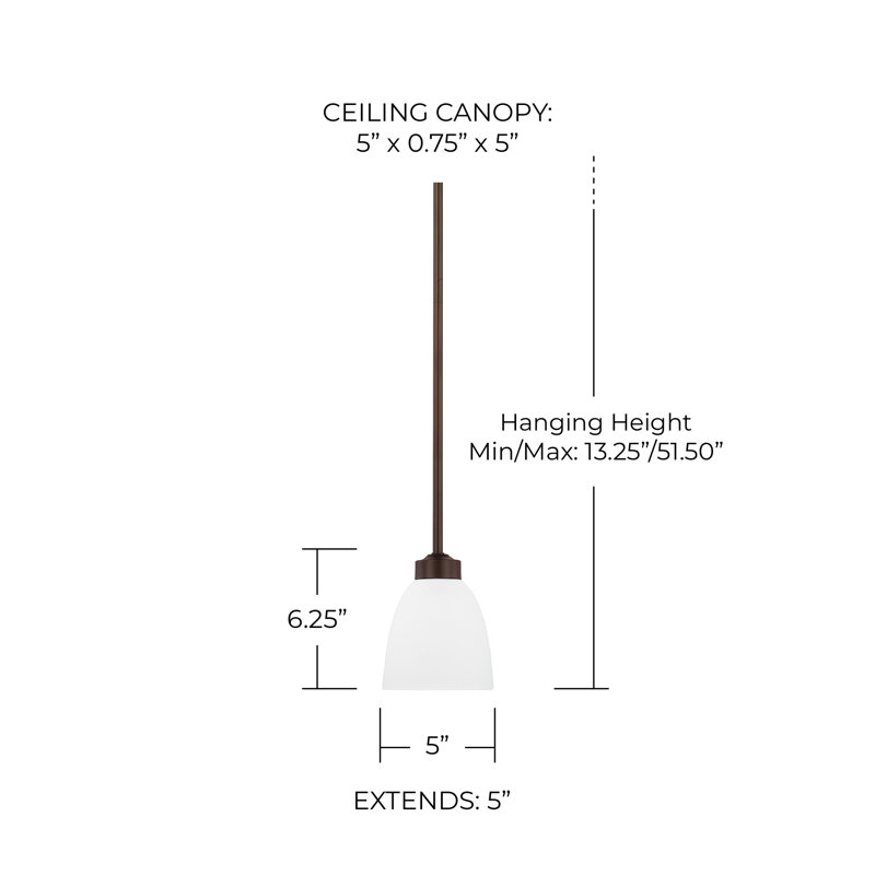 Jameson 1 - Light Single Pendant, Bronze