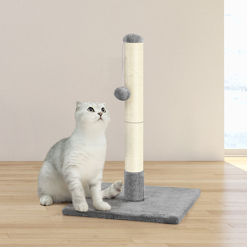 Alena Scratching Post, Light Grey, 23.6" H x 16.1" W x 16.1" D