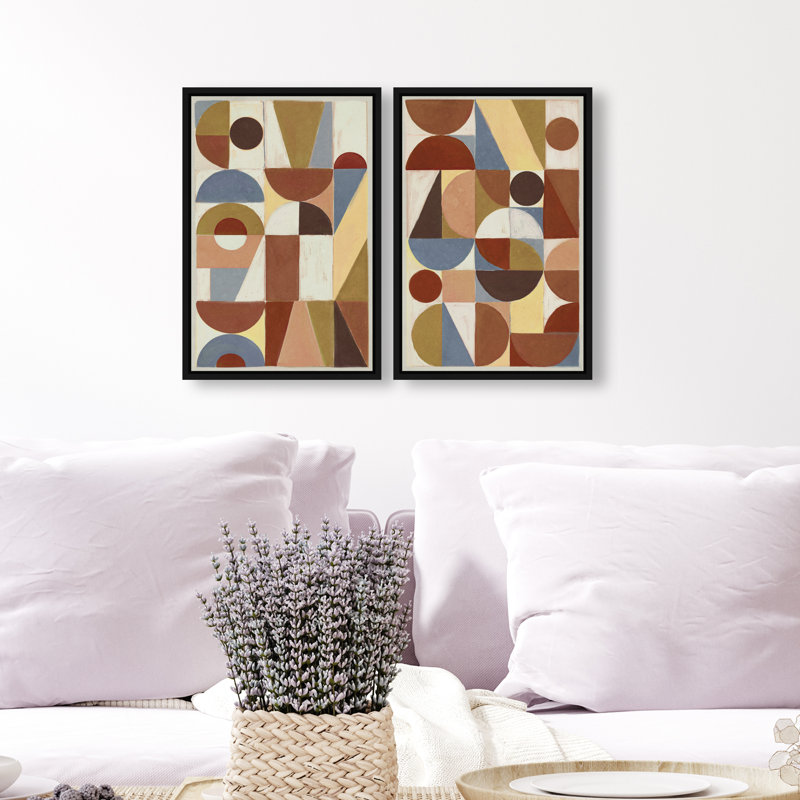 Tiled Set Set by Oliver Gal, 110"H x 74"W, Black Floater Frame