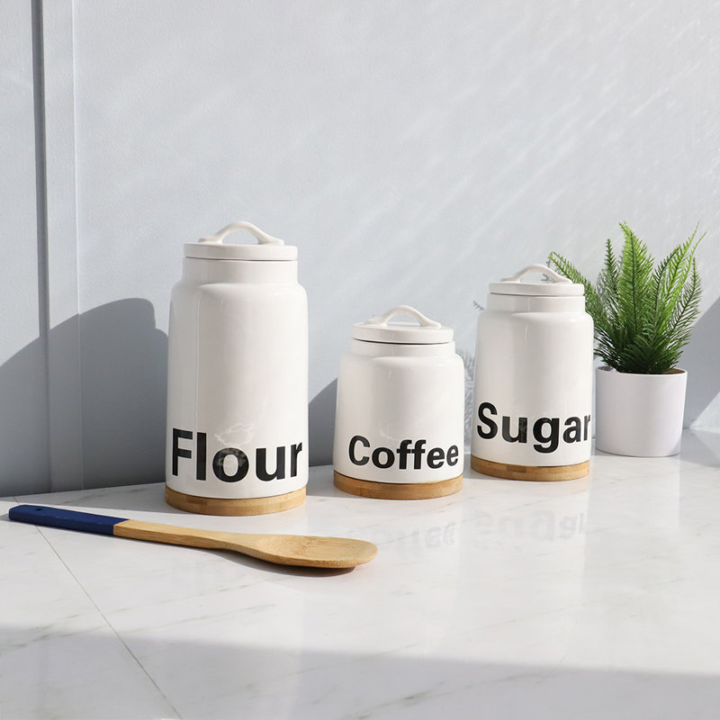Ceramic / Porcelain Canister - Set of 3