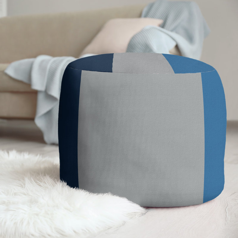repose-pieds rond 20,5", Bleu minuit / gris clair de lune / bleu lac